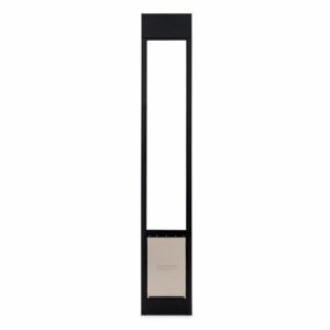 PetSafe 1-Piece Sliding Glass Pet Door for Dogs and Cats - Adjustable Height 75 7/8" to 81"- Large, Black, No-Cut DIY Install, Aluminum Patio Panel Insert, Great for Renters or Seasonal Installation