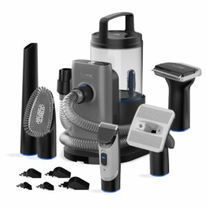FurMe Professional Pet Grooming Vacuum Kit - Cat & Dog Grooming Kit for Easy Pet Care at Home, Quiet & Safe Dog Hair Remover Machine with Brush, Clipper, Shedding & Cleaner Tools & 2L Canister